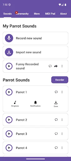 Parrot Sounds ডাউনলোড করুন – সেরা তোতাপাখির আওয়াজ অ্যাপ - Screenshot 1
