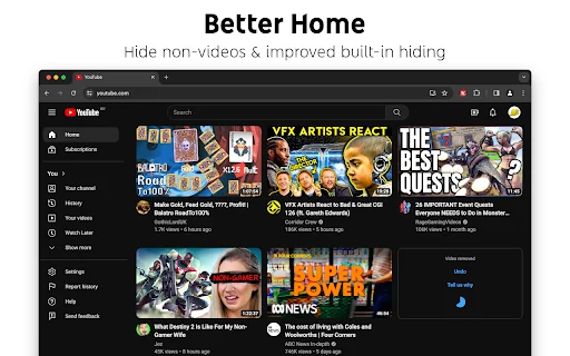 Control Panel for YouTube ডাউনলোড করুন – অ্যাড ব্লক ও UI কাস্টমাইজ করুন - Screenshot 4