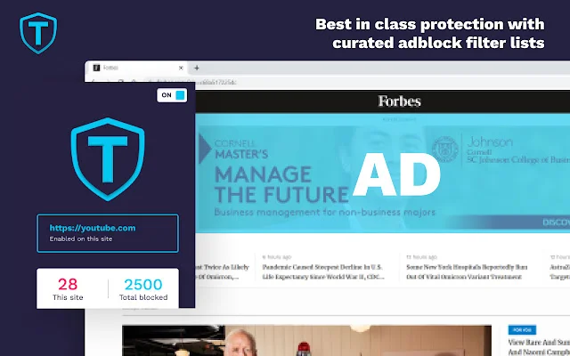 Tau Adblock ডাউনলোড করুন – সেরা অ্যাড ব্লকার ও সুরক্ষিত ব্রাউজিং - Screenshot 1