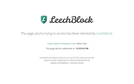 LeechBlock NG ডাউনলোড করুন – কাজের ফোকাস ও প্রোডাক্টিভিটি বাড়ান - Screenshot 1