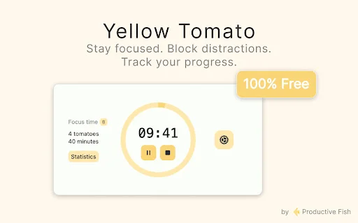 Yellow Tomato Pomodoro Timer ডাউনলোড করুন – সেরা ফোকাস টুল - Screenshot 1