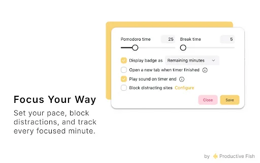 Yellow Tomato Pomodoro Timer ডাউনলোড করুন – সেরা ফোকাস টুল - Screenshot 2