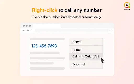 Quick Call by Callyzer ডাউনলোড করুন – ব্রাউজার থেকে সরাসরি কল করুন - Screenshot 3